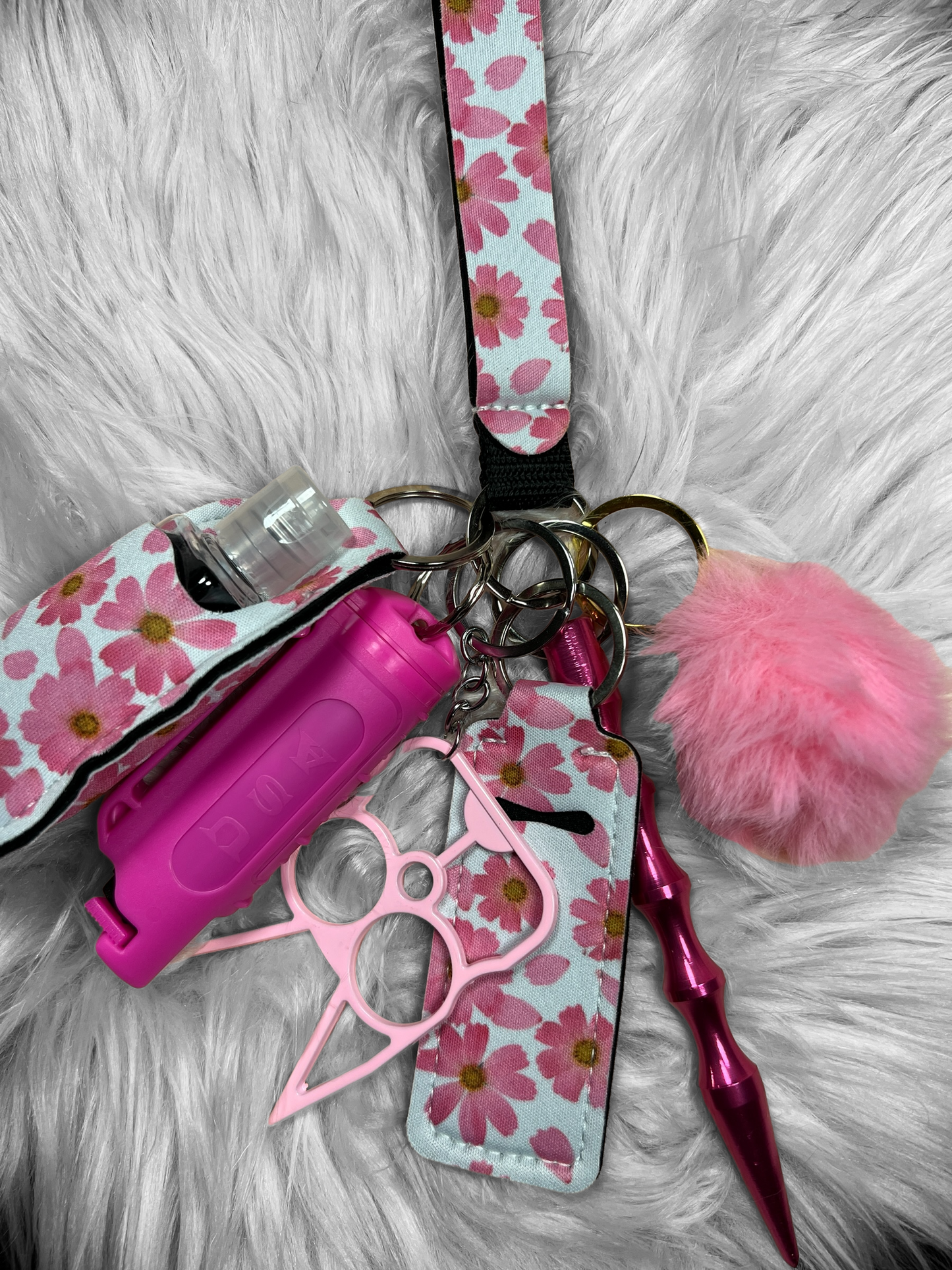 Pink Daisy self defense keychain