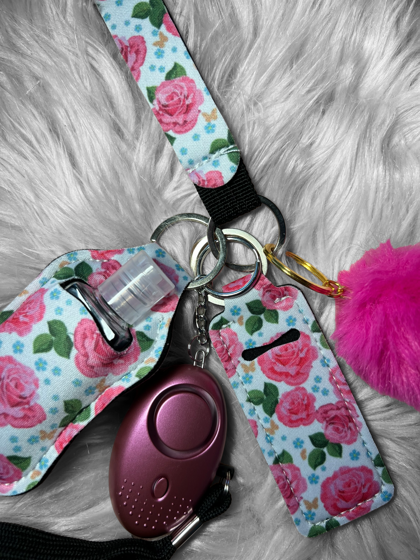 Beauty blooms safety alarm keychain