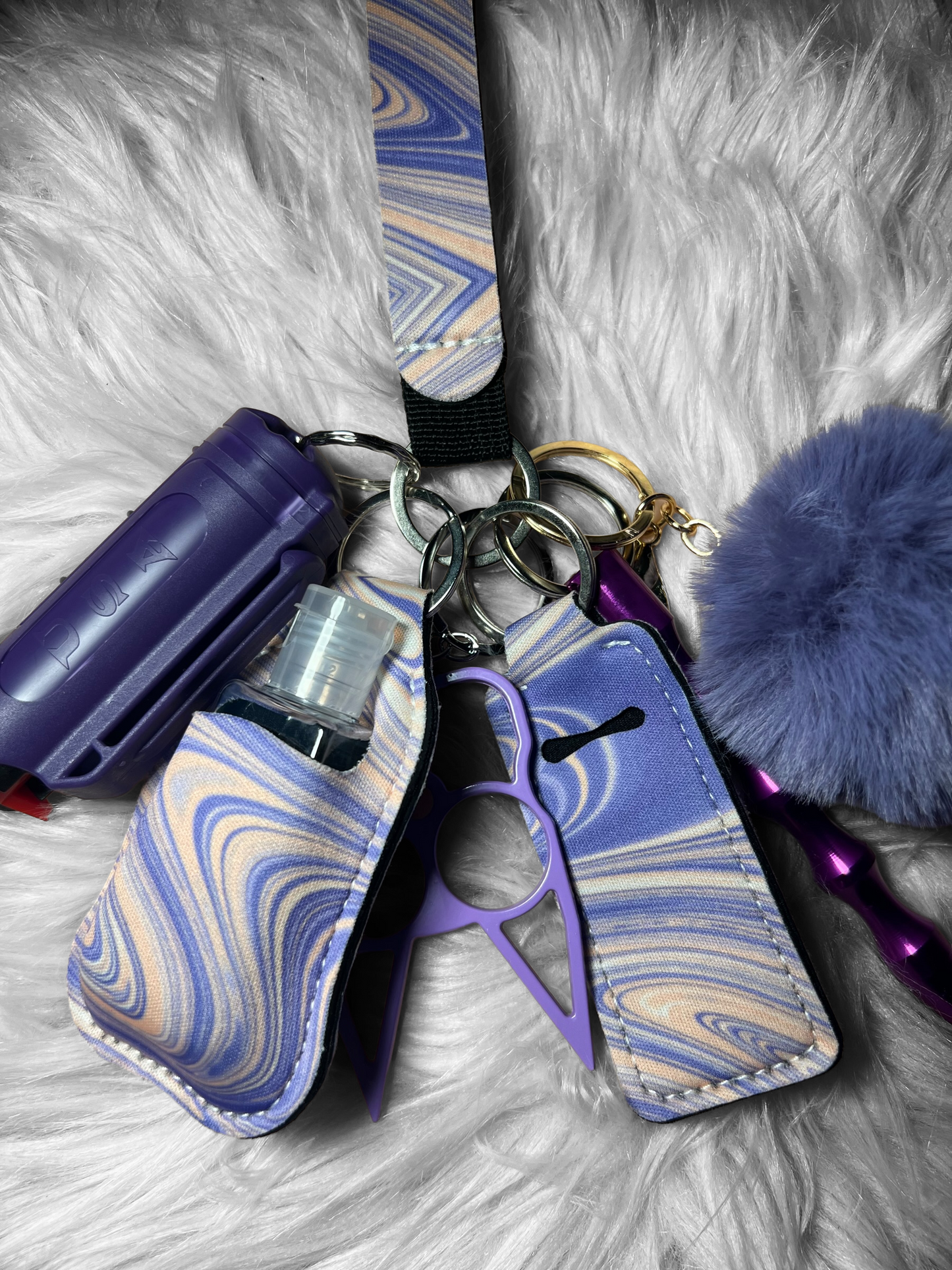 Purple swirl self defense keychain