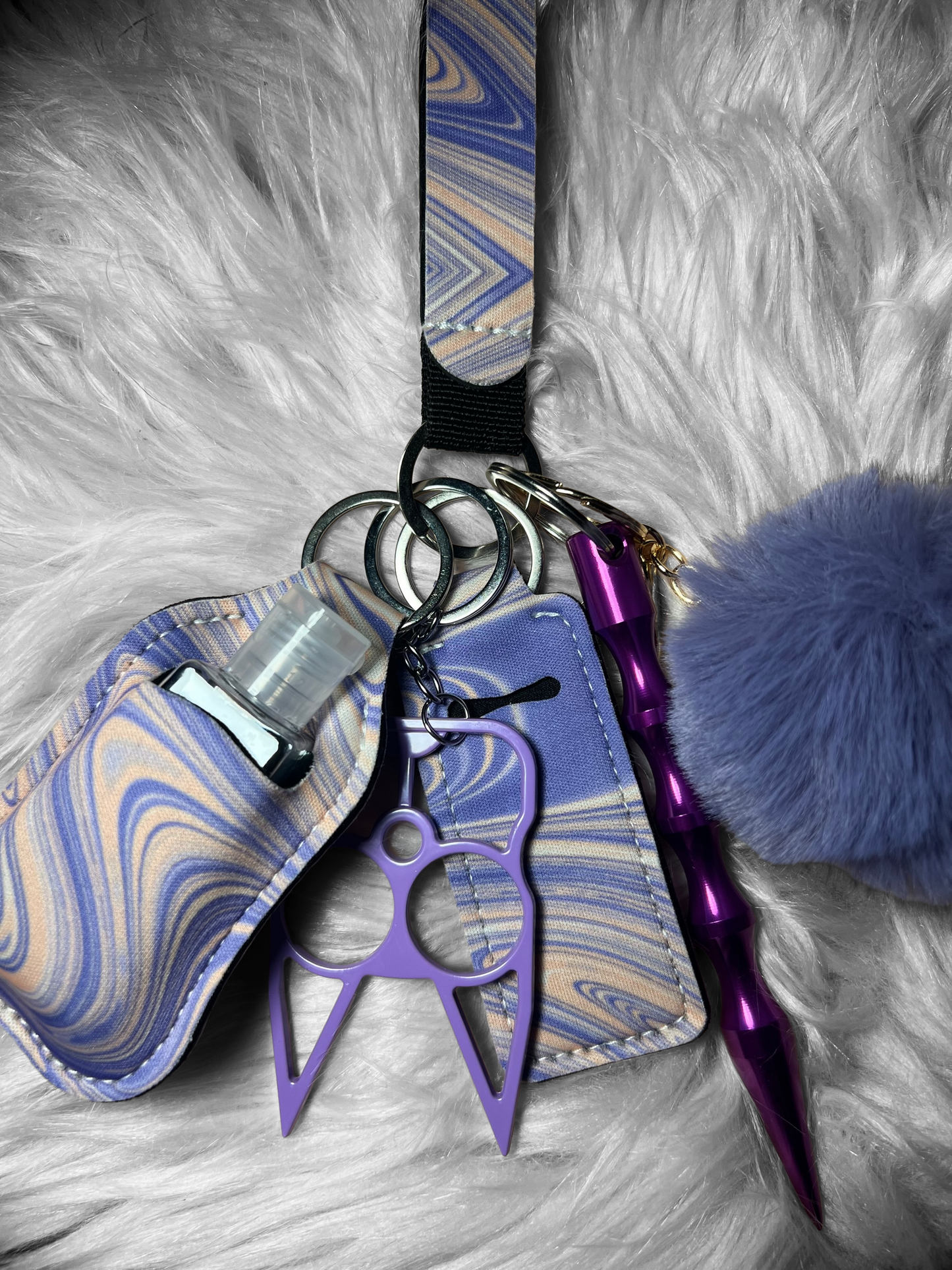 Purple swirl self defense keychain
