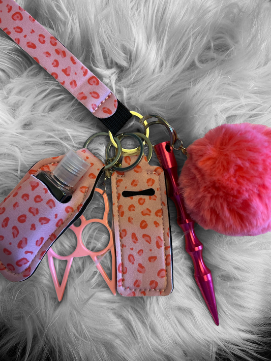 Pretty kitty pink self defense keychain