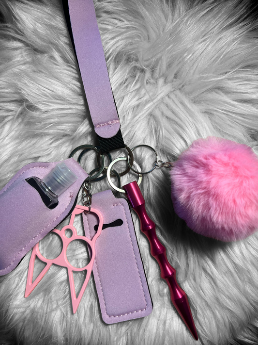 Lady pink self defense keychain