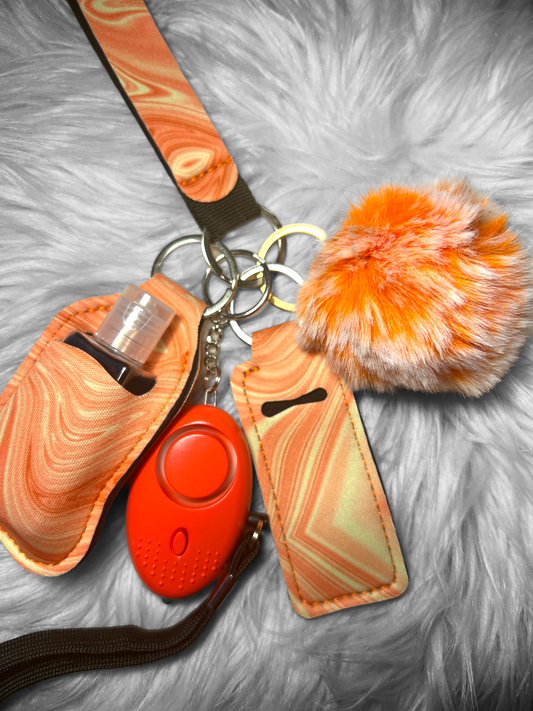 Orange sherbert safety alarm keychain
