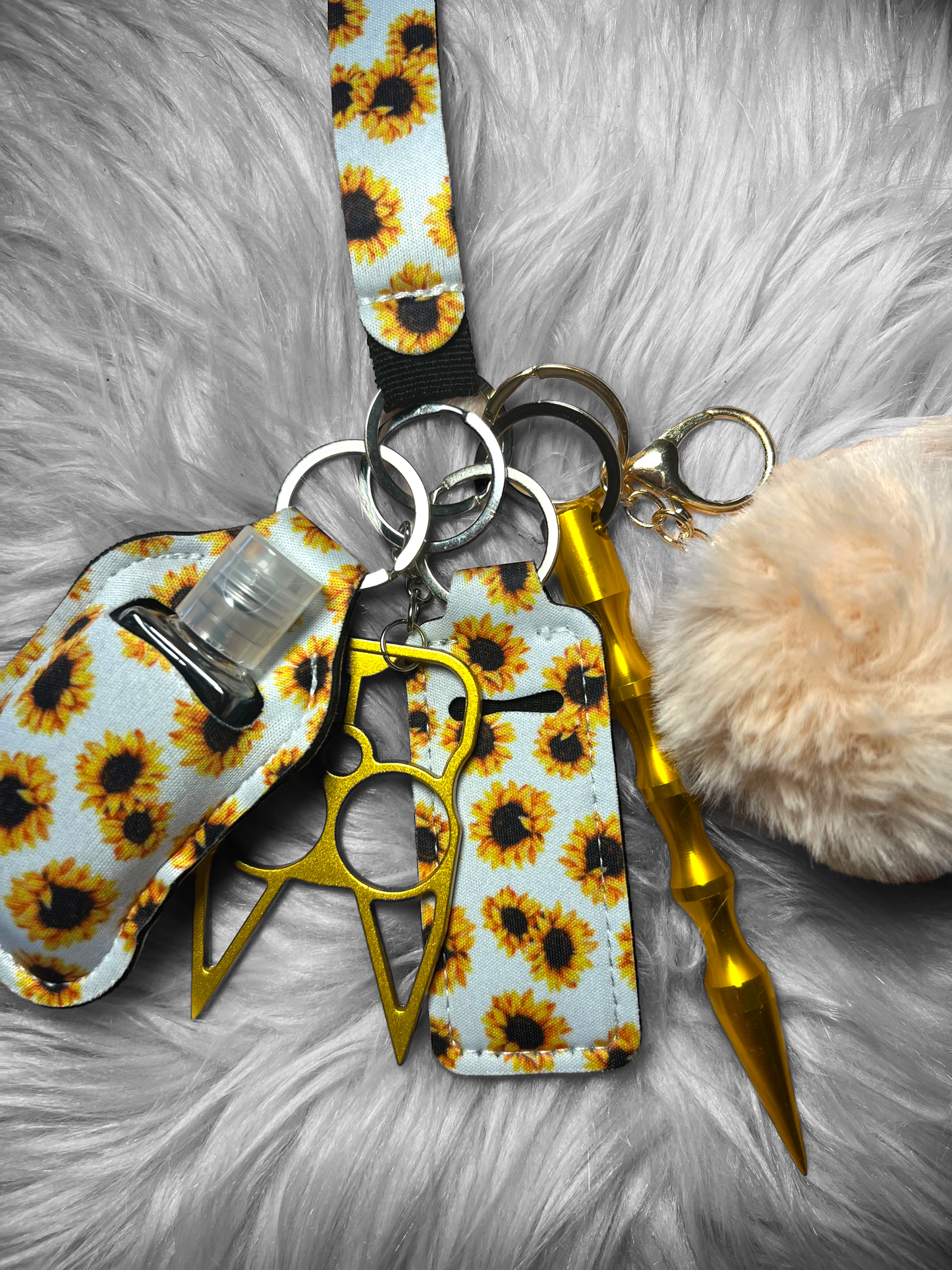 Sunflower sunshine self defense keychain