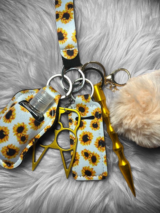 Sunflower sunshine self defense keychain