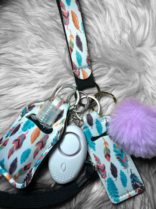 Feather sweet safety alarm keychain